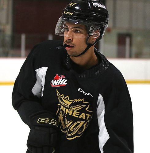 Brandon Wheat Kings overage defenceman Kayden Sadhra-Kang will face his step-brother, Prince George Cougars forward Arjun Bawa, for just the second time in regular season Western Hockey League action tonight at Westoba Place. (Perry Bergson/The Brandon Sun)
Oct. 31, 2023