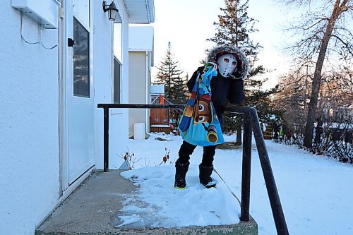 CJ Sinclair with his bag of candies at 840 Rosser Avenue East. Sinclair said he looks forward to Halloween because it is an opportunity to get candies. Photos: (Abiola Odutola/The Brandon Sun)