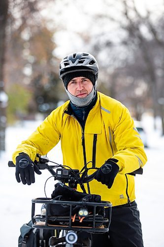 MIKAELA MACKENZIE / WINNIPEG FREE PRESS

Ian Walker, a local cyclist who was recently hit by a cup of coffee by a motorist upset that he was riding a bike, on Tuesday, Oct. 31, 2023. For Kevin story.
Winnipeg Free Press 2023.