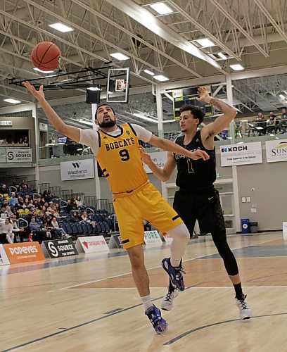 Sultan Bhatti (9) was one of the top three three-point shooters in the country last season with the Brandon University Bobcats. (Thomas Friesen/The Brandon Sun)