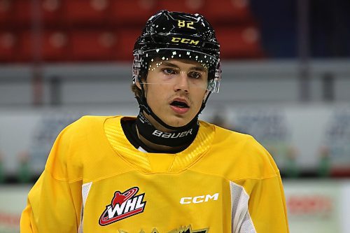 The first time Dominik Petr didn’t wear a neck guard in his hockey career was in Brandon. (Perry Bergson/The Brandon Sun)
Nov. 2, 2023