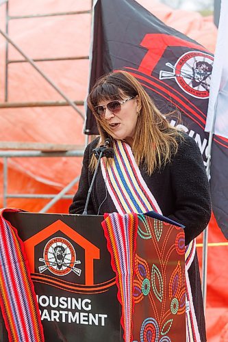 MIKE DEAL / WINNIPEG FREE PRESS
Bernadette Smith, Minister of Housing, Addictions, and Homelessness and Minister responsible for Mental Health for the Province of Manitoba, during a groundbreaking ceremony held by The Manitoba M&#xe9;tis Federation (MMF), Thursday morning at 800 Notre Dame Avenue, for Michif Manor, a 12-unit facility for Red River M&#xe9;tis Citizens and families traveling to Winnipeg for medical care.
231102 - Thursday, November 02, 2023.