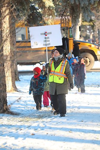 Students from St. Augustine School arrive at the Brandon Municipal Cemetery for the No Stone Left Alone ceremony on Friday morning. (Matt Goerzen/The Brandon Sun)