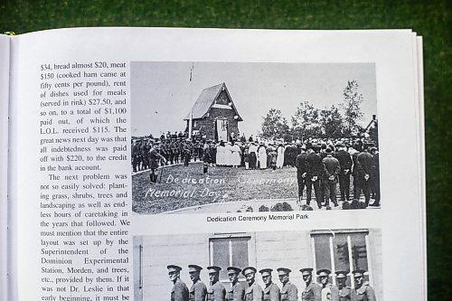 MIKAELA MACKENZIE / WINNIPEG FREE PRESS

Historic photos of the war memorial dedication ceremony in the Darlingford Saga in Darlingford, Manitoba on Monday, Oct. 30, 2023. For Jen story.
Winnipeg Free Press 2023.