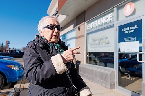 MIKE DEAL / WINNIPEG FREE PRESS
Lenore Davies has been looking for a doctor and dropped by the Rivergrove Medical Clinic at 2605 Main Street to see if they are accepting new patients only to discover that it is closing reducing access to family doctors in the North End. 
See Malak Abas story
231103 - Friday, November 03, 2023.