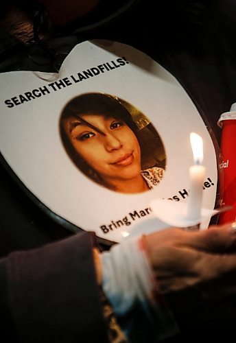 JOHN WOODS / WINNIPEG FREE PRESS
Friends and family of Marcedes Myran gather outside the law courts  in Winnipeg Sunday, November 5, 2023. Pre-trial motions for the Skibicki trial will be heard starting Wednesday.


Reporter: tyler