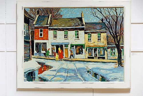 MIKE DEAL / WINNIPEG FREE PRESS
Main Street (c. 1953)
Tom Roberts
Sampson-Matthews Silkscreen
30x40 in
Bill Mayberry at his gallery, Mayberry Fine Art (212 McDermot Ave), Tuesday, with an exhibition of Sampson-Matthews silkscreens, Art for War and Peace, which will be showing from November 9 to 23.
See Alan Small story 
231107 - Tuesday, November 07, 2023.