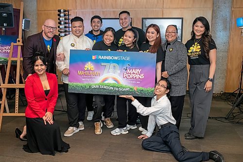 BROOK JONES / WINNIPEG FREE PRESS
Rainbow Stage announces its 70th anniversary season in 2024 will feature Ma-Buhay and Mary Poppins during a media announcement at Prairie's Edge restaurant in Kildonan Park in Winnipeg, Man., Tuesday, Nov. 7, 2023.