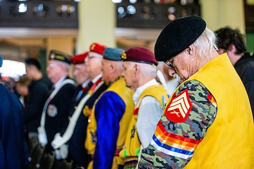 MIKAELA MACKENZIE / WINNIPEG FREE PRESS

Bill Greenwalt at the 27th Annual Indigenous Veterans&#x560;Day Ceremony at Neeginan Centre on Wednesday, Nov. 8, 2023. For Erik story.
Winnipeg Free Press 2023.