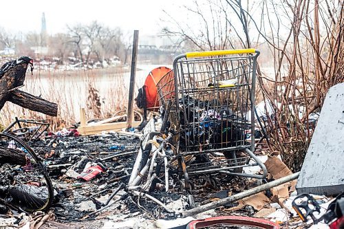 MIKAELA MACKENZIE / WINNIPEG FREE PRESS

An encampment at Fort Douglas Park on Wednesday, Nov. 8, 2023. A resident said that this fire was set intentionally, and was not for warmth. For Malak story.
Winnipeg Free Press 2023.