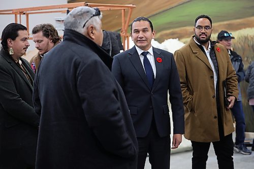 10112023
Manitoba Premier Wab Kinew visits with Gambler First Nation Chief David LeDoux at the first nation near Russell on Friday. Gambler First Nation announced a $1 Million donation to the John James Tanner Legacy Foundation, which aims to offer a variety of supports to children and families affected by the loss of a family member in relation to Missing and Murdered Indigenous Women, Girls, Men, Boys, and 2SLGBTQQIA+ cases.
(Tim Smith/The Brandon Sun) 