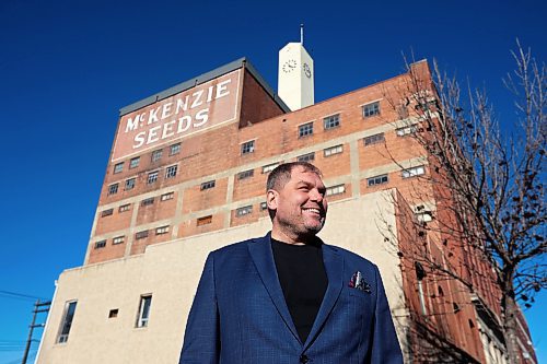 15112023
Adam Morand, president of Brandon Fresh Farms Inc., in front of the McKenzie Seeds building in downtown Brandon on Wednesday. BFF purchased the historic building with plans to create a controlled-environment agricultural operation. (Tim Smith/The Brandon Sun)