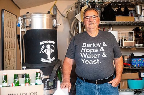 MIKAELA MACKENZIE / WINNIPEG FREE PRESS

Chuck MacKenzie, home brewer who recently won a competition for a Winnipeg-inspired beer, with his brewing setup on Wednesday, Nov. 15, 2023. His winning Jeanne's cake-flavoured pastry stout will be released at Devil May Care Independent Brewers starting this Friday for a tasting party. For Katie story.
Winnipeg Free Press 2023.