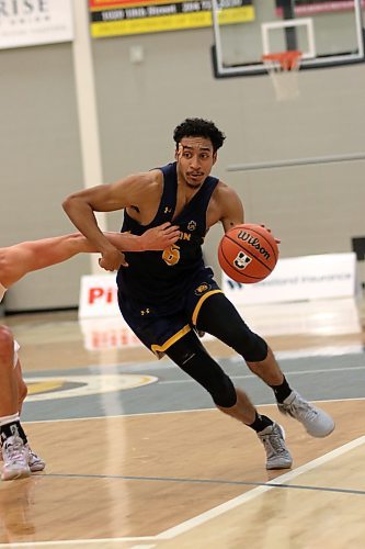 Dominique Dennis started last Saturday's overtime win with point guard Khari Ojeda-Harvey sidelined. Dennis and the Bobcats are back in action against the Calgary Dinos at home tonight and Saturday. (Thomas Friesen/The Brandon Sun)