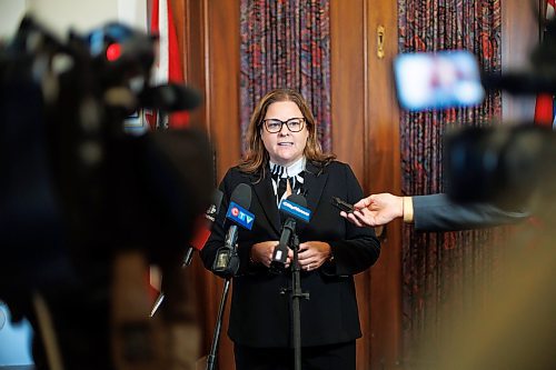 MIKE DEAL / WINNIPEG FREE PRESS
Heather Stefanson, Leader of the Official Opposition, discusses her the PC party priorities for the fall Legislative session in her office at the Manitoba Legislative building Wednesday afternoon.
See Carol Sanders story.
231115 - Wednesday, November 15, 2023.