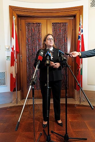 MIKE DEAL / WINNIPEG FREE PRESS
Heather Stefanson, Leader of the Official Opposition, discusses her the PC party priorities for the fall Legislative session in her office at the Manitoba Legislative building Wednesday afternoon.
See Carol Sanders story.
231115 - Wednesday, November 15, 2023.