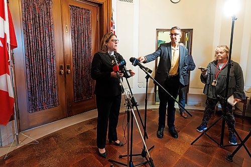 MIKE DEAL / WINNIPEG FREE PRESS
Heather Stefanson, Leader of the Official Opposition, discusses her the PC party priorities for the fall Legislative session in her office at the Manitoba Legislative building Wednesday afternoon.
See Carol Sanders story.
231115 - Wednesday, November 15, 2023.