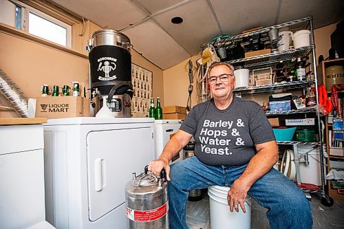 MIKAELA MACKENZIE / WINNIPEG FREE PRESS

Chuck MacKenzie, home brewer who recently won a competition for a Winnipeg-inspired beer, with his brewing setup on Wednesday, Nov. 15, 2023. His winning Jeanne's cake-flavoured pastry stout will be released at Devil May Care Independent Brewers starting this Friday for a tasting party. For Katie story.
Winnipeg Free Press 2023.