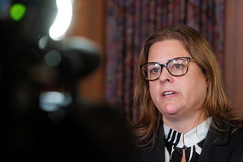 MIKE DEAL / WINNIPEG FREE PRESS
Heather Stefanson, Leader of the Official Opposition, discusses her the PC party priorities for the fall Legislative session in her office at the Manitoba Legislative building Wednesday afternoon.
See Carol Sanders story.
231115 - Wednesday, November 15, 2023.