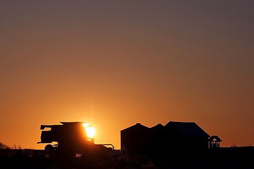 17112023
The sun sets behind a parked combine west of Brandon on a clear Friday evening.
(Tim Smith/The Brandon Sun) 