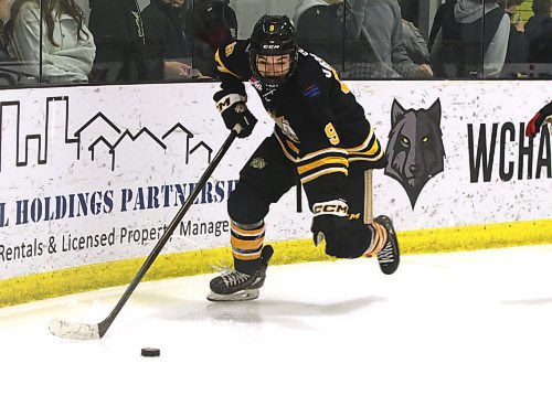 Under-18 AAA Brandon Wheat Kings forward Jaxon Jacobson, a prospect of the Western Hockey League’s Wheat Kings, had 11 points in three victories on the weekend and now has 22 points in eight games this season since returning from a leg injury. (Perry Bergson/The Brandon Sun)
