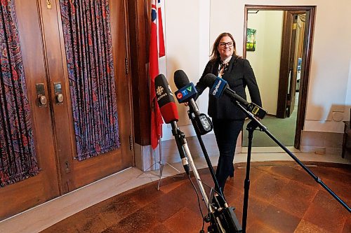 MIKE DEAL / WINNIPEG FREE PRESS
Heather Stefanson, Leader of the Official Opposition, discusses her the PC party priorities for the fall Legislative session in her office at the Manitoba Legislative building Wednesday afternoon.
See Carol Sanders story.
231115 - Wednesday, November 15, 2023.
