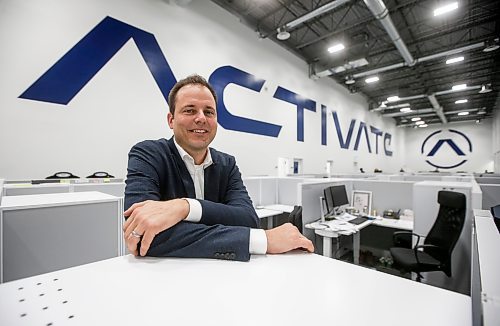 JOHN WOODS / WINNIPEG FREE PRESS
Adam Schmidt, president and founder of Activate, is photographed in his warehouse and manufacturing facility in Winnipeg Sunday, November  20, 2023. 

Reporter: gabby