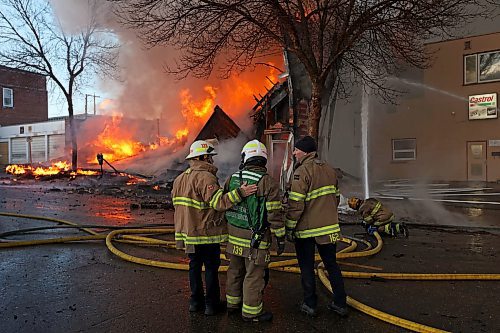 20112023
The building collapsed around 8:30 a.m. but firefighters were able to keep the blaze from spreading to other nearby buildings. 
(Tim Smith/The Brandon Sun)