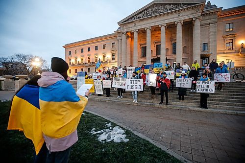 JOHN WOODS / WINNIPEG FREE PRESS
Ukraine Resistance Winnipeg and supporters gather for a rally at the legislature in Winnipeg Monday, November  20, 2023. 

Reporter: ?