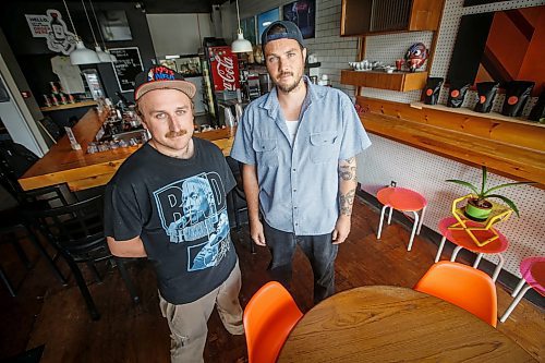 JOHN WOODS / WINNIPEG FREE PRESS
Mischa Decter, left, and Kadin Gray have opened Primo&#x573; Deli in the Goodwill Social Club on Portage Avenue in Winnipeg Tuesday, August 29, 2023. Their big sellers are the Randy Newman sandwich and the Knish.

Re: wasney