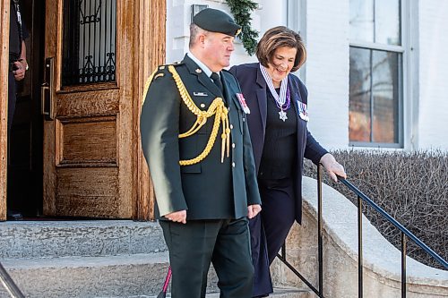 MIKAELA MACKENZIE / WINNIPEG FREE PRESS

Lieutenant-governor Anita Neville departs Government House to lead throne speech ceremonies at the Manitoba Legislative Building on Tuesday, Nov. 21, 2023. 
Winnipeg Free Press 2023.