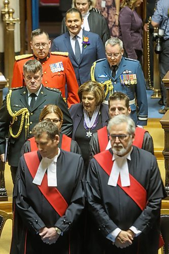 MIKE DEAL / WINNIPEG FREE PRESS
Anita R. Neville, Lieutenant-Governor of the Province of Manitoba arrives to deliver the Speech from the Throne to open the First Session of the 43rd Manitoba Legislature, Tuesday, November 21, 2023. 
231121 - Tuesday, November 21, 2023. 