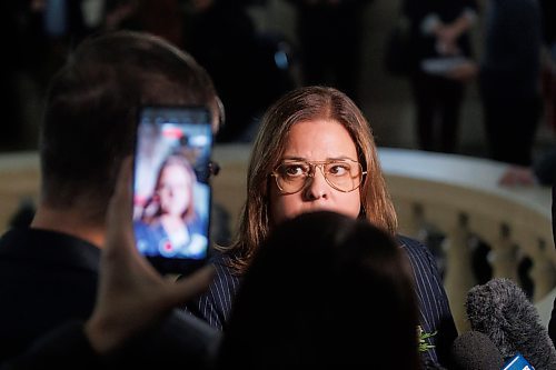 MIKE DEAL / WINNIPEG FREE PRESS
Leader of the Opposition, Heather Stefanson, reacts to the Speech from the Throne on Tuesday.
20231121 - Tuesday, November 21, 2023
231121 - Tuesday, November 21, 2023.