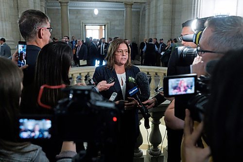 MIKE DEAL / WINNIPEG FREE PRESS
Leader of the Opposition, Heather Stefanson, reacts to the Speech from the Throne on Tuesday.
20231121 - Tuesday, November 21, 2023
231121 - Tuesday, November 21, 2023.