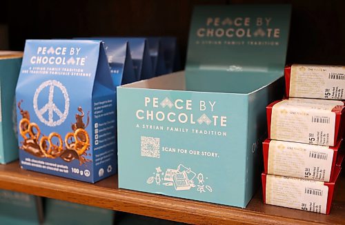 Peace by Chocolate made by a Syrian family now living on Canada's east coast, on display at Ten Thousand Villages Brandon store on Wednesday. (Michele McDougall/The Brandon Sun)