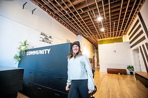 MIKAELA MACKENZIE / WINNIPEG FREE PRESS

Amie Seier, owner of The Community Gym, in the lobby area on Tuesday, Nov. 21, 2023. The gym has restarted operations after its ceiling collapsed. For Gabby story.
Winnipeg Free Press 2023.