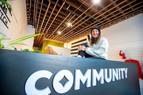 MIKAELA MACKENZIE / WINNIPEG FREE PRESS

Amie Seier, owner of The Community Gym, in the lobby area on Tuesday, Nov. 21, 2023. The gym has restarted operations after its ceiling collapsed. For Gabby story.
Winnipeg Free Press 2023.