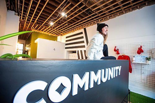 MIKAELA MACKENZIE / WINNIPEG FREE PRESS

Amie Seier, owner of The Community Gym, in the lobby area on Tuesday, Nov. 21, 2023. The gym has restarted operations after its ceiling collapsed. For Gabby story.
Winnipeg Free Press 2023.