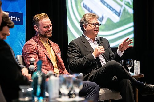 MIKAELA MACKENZIE / WINNIPEG FREE PRESS

Martin McGarry, CEO of Cushman &amp; Wakefield, speaks at the Building Owners and Managers Association of Manitoba state of the industry luncheon on Wednesday, Nov. 22, 2023. For Gabby story.
Winnipeg Free Press 2023.