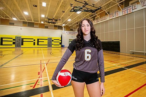 MIKAELA MACKENZIE / WINNIPEG FREE PRESS

Steinbach right side Sienna Driedger, who was named one of the top athletes in a varsity coaches poll, at Steinbach regional secondary school on Wednesday, Nov. 22, 2023. For Mike Sawatzky story.
Winnipeg Free Press 2023.