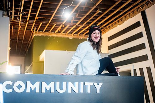 MIKAELA MACKENZIE / WINNIPEG FREE PRESS

Amie Seier, owner of The Community Gym, in the lobby area on Tuesday, Nov. 21, 2023. The gym has restarted operations after its ceiling collapsed. For Gabby story.
Winnipeg Free Press 2023.