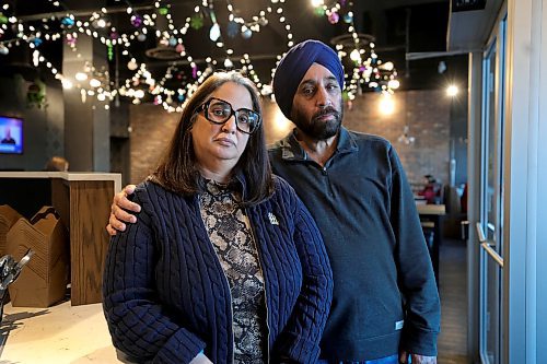 RUTH BONNEVILLE / WINNIPEG FREE PRESS

Local - Coffee shop break in

Photo of Mrs. Sandeep Mehendiratta (goes by Bibban) and her husband Mr. Paramjeet Singh, owners Coffee Culture located at 2864 Pembina Hwy., feel violated after break in.  This is the second time in 2 weeks.  

Also outside photo of building with door that is boarded up from morning break in. 

See Kevin's story. 




Nov 23rd,, 2023