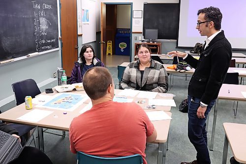 22112023
Brandon University Political Science students Jessica Redekopp, Matthew Reimer and Karleen Anderson take part in a China-Taiwan Tensions Wargame on Wednesday evening as part of Chris Hunt&#x2019;s (R) Strategies of Major Powers class. The wargame concludes next Wednesday evening. 
(Tim Smith/The Brandon Sun)