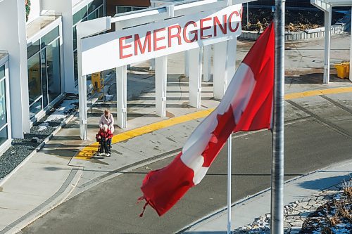 MIKE DEAL / WINNIPEG FREE PRESS
A Canadian flag flaps in the breeze in front of the main Emergency entrance at the Grace Hospital Wednesday morning.
Health, Seniors and Long-Term Care Minister Uzoma Asagwara announces that the provincial government is adding new acute care beds to help improve patient care at Grace Hospital and reduce congestion in its emergency department, during a media conference at the Grace Hospital Wednesday.
231129 - Wednesday, November 29, 2023.