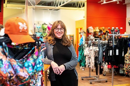 MIKAELA MACKENZIE / WINNIPEG FREE PRESS

Pat Lewyc, owner of the Hula Hut, at the swimwear business on Thursday, Nov. 30, 2023. The shop, which is celebrating its 20 year anniversary, aims to empower women and carries swimsuits for women&#x2019;s bodies in all sizes from 0 to 24. For Janine LeGal story.
Winnipeg Free Press 2023.