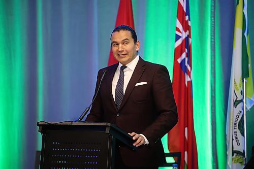 30112023
Manitoba Premier Wab Kinew answers questions from the audience during the bear pit session at the Association of Manitoba Municipalities fall convention at the Keystone Centre on Thursday.
(Tim Smith/The Brandon sun)