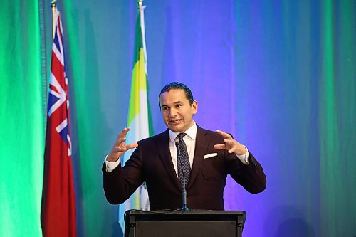 30112023
Manitoba Premier Wab Kinew answers questions from the audience during the bear pit session at the Association of Manitoba Municipalities fall convention at the Keystone Centre on Thursday.
(Tim Smith/The Brandon sun)