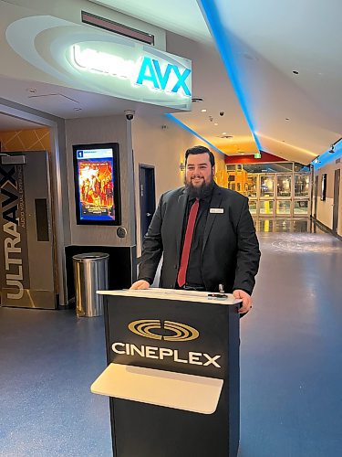 GABRIELLE PICHE / WINNIPEG FREE PRESS

General Manager Kevan Cabral stands outside one of two SilverCity UltraAVX theatres. The theatres include seats that move in unison with action on screen, speakers surrounding the audience (including on the ceiling) and recliner seats.