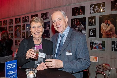 BROOK JONES / WINNIPEG FREE PRESS
Jack Fraser, who is a member of the Founders' Circle, and his partner Barb Prochera, attend the Director's Circle Opening Night reception, sponsored by Taylor McCaffrey LLP, prior to the opening curtain of The Sound of Music, sponsored by The Asper Foundation and Gail Asper Family Foundation, at the Royal Manitoba Theatre Centre in Winnipeg, Man., Thursday, Nov. 20, 2023. The Sound of Music is performing on the John Hiresch Mainstage at RMTC and runs until Saturday, Dec. 23, 2023.
