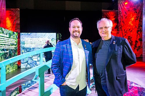 MIKAELA MACKENZIE / WINNIPEG FREE PRESS

Justin (left) and Gilles Paquin, of Paquin Entertainment, at the Beyond Monet VIP preview night at the RBC Convention Centre on Thursday, Nov. 30, 2023.
Winnipeg Free Press 2023.